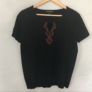 Cable & Gauge · Keyhole Beaded Knit Top